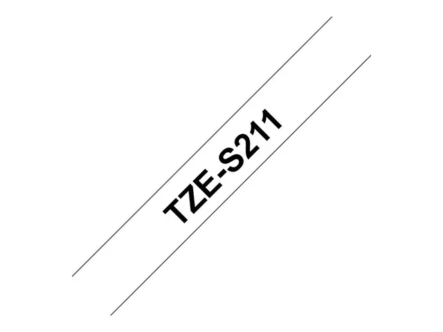 Brother TZe-S211 - Ekstra sterk selvkleber svart på hvitt Rull (0,...