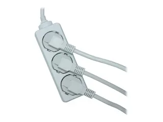 Elivi - Flerkoplingslist - AC 250 V utgangskontakter: 3 (3 x strøm CEE 7/3) - 5 m kabel - hvit