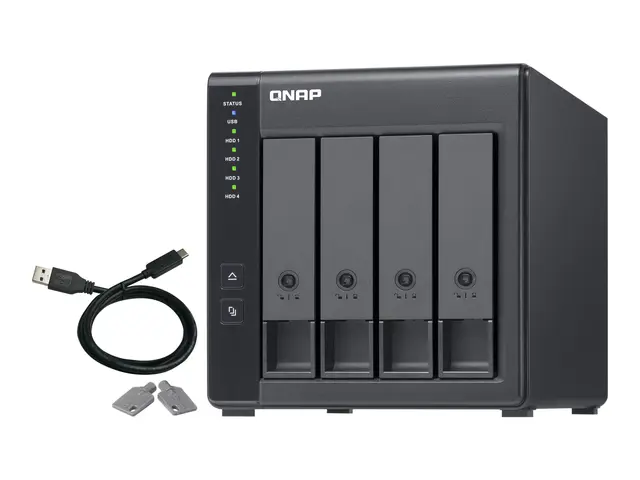 QNAP TR-004 - Harddiskarray 0 TB 4 brønner (SATA-300) USB 3.2 Gen ...
