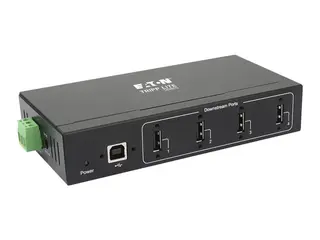 Eaton Tripp Lite series USB 2.0 Hub Industrial 4-Port 15kV ESD Immunity Metal Wall/DIN Mountable Hub - 4 x USB 2.0 - DIN-skinnemonterbar, veggmonterbar