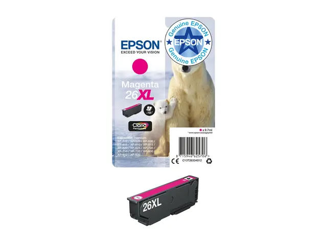 Epson 26XL - 8.7 ml XL magenta original blister blekkpatron for Ex...