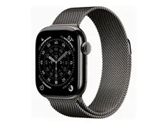 Apple Watch Series 11 (GPS + Cellular) 42 mm - skifer titan - smartklokke med fint strikket l&#248;kke - nett av rustfritt st&#229;l - skifer - h&#229;ndleddst&#248;rrelse: 130-200 mm - 64 GB - Bluetooth, LTE, Wi-Fi 4, UWB - 5G - 34.6 g
