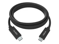 Vision - USB-kabel - 24 pin USB-C (hann) til 24 pin USB-C (hann) Thunderbolt 3 / USB 3.0 / USB 3.1 Gen 1 - 3 A - 2 m - svart