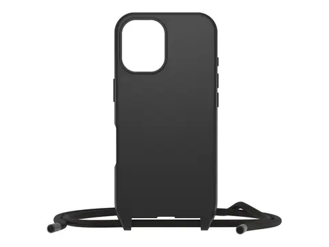 OtterBox React Series - Baksidedeksel for mobiltelefon halskjede - MagSafe-samsvar - svart - for Apple iPhone 16