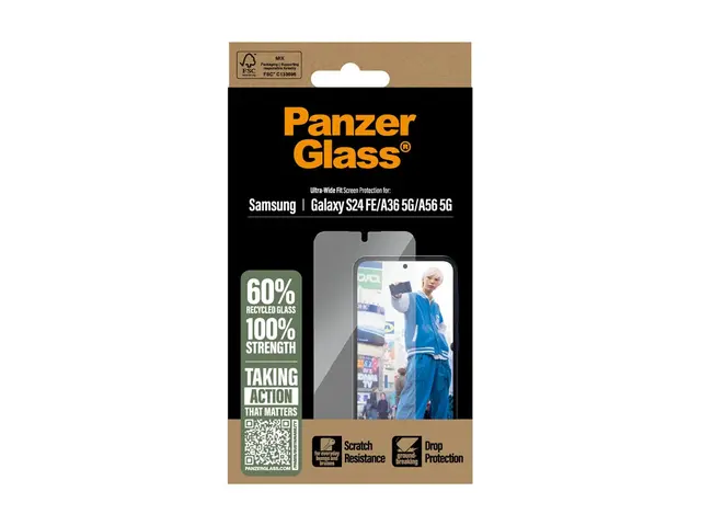 PanzerGlass - Skjermbeskyttelse for mobiltelefon ultrabred passfor...