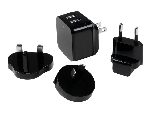 Startech Travel USB Wall Charger - 2 Port Black Universal Adapter ...