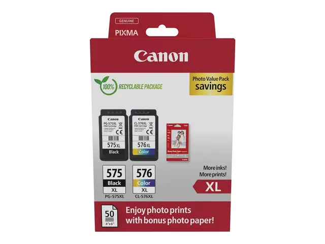 Canon PG-575XL/CL-576XL Photo Paper Value Pack - 2-pack Høy ytelse...