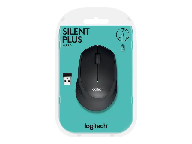 Logitech M330 SILENT PLUS - Mus - 3 knapper - trådløs - 2.4 GHz - ...