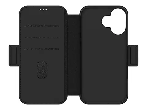 KEY Nordfjord - Lommebok for mobiltelefon polyuretanl&#230;r, stoff - svart - for Apple iPhone 17