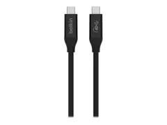 Belkin CONNECT - USB-kabel - 24 pin USB-C (hann) til 24 pin USB-C (hann) USB 2.0 / USB 3.2 / USB4 / Thunderbolt 3 - 80 cm - USB Power Delivery (100 W)