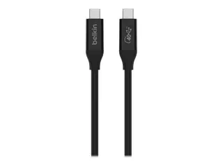 Belkin CONNECT - USB-kabel - 24 pin USB-C (hann) til 24 pin USB-C (hann) USB 2.0 / USB 3.2 / USB4 / Thunderbolt 3 - 80 cm - USB Power Delivery (100 W)