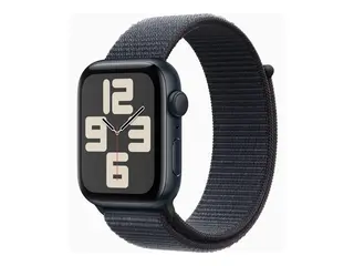 Apple Watch SE (GPS) - 2. generasjon - 44 mm midnattsaluminium - smartklokke med sportssl&#248;yfe - myk dobbeltlagsnylon - blekk - h&#229;ndleddst&#248;rrelse: 130-200 mm - 32 GB - Wi-Fi 4, Bluetooth - 32.9 g