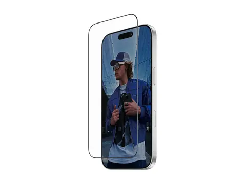 PanzerGlass - Skjermbeskyttelse for mobiltelefon ultra-bred passform med FASTFIT IN-A-BOX - glass - rammefarge svart - for Apple iPhone 16 Pro, 17