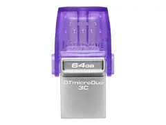 Kingston DataTraveler microDuo 3C - USB-flashstasjon 64 GB - USB 3.2 Gen 1 / USB-C