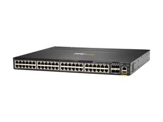 HPE Aruba 6300M - Switch - L3 - Styrt - 48 x 10/100/1000 + 4 x 1 Gigabit / 10 Gigabit / 25 Gigabit / 50 Gigabit SFP56 (opplink / stabling) front og side til bakside - rackmonterbar