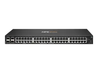 HPE Aruba Networking CX 6000 48p 10M/100M/1G 4p SFP 1G Switch Switch - Styrt - 48 x 10/100/1000 + 4 x Gigabit SFP (opplink) - side til side-luftflyt - rackmonterbar, veggmonterbar - BTO