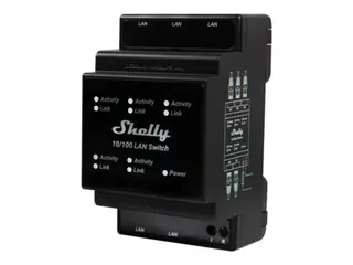 Shelly LAN Switch - Switch - 10/100 Mbps 5 x 10/100 - DIN-skinnemonterbar