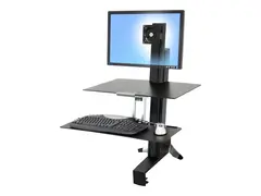 Ergotron WorkFit-S Single HD Workstation Stående skrivebordomformer - rektangulær - aluminium, kvalitetsplast, pulverbelagt stål - svart