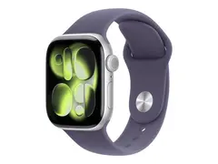 Apple Watch Series 11 (GPS + Cellular) 42 mm - space gray aluminum - smartklokke med sportsb&#229;nd - fluorelastomer - svart - b&#229;ndbredde: S/M - 64 GB - Bluetooth, LTE, Wi-Fi 4, UWB - 5G - 29.7 g