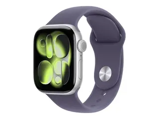 Apple Watch Series 11 (GPS + Cellular) - 42 mm space gray aluminum - smartklokke med sportsb&#229;nd - fluorelastomer - svart - b&#229;ndbredde: S/M - 64 GB - Bluetooth, LTE, Wi-Fi 4, UWB - 5G - 29.7 g