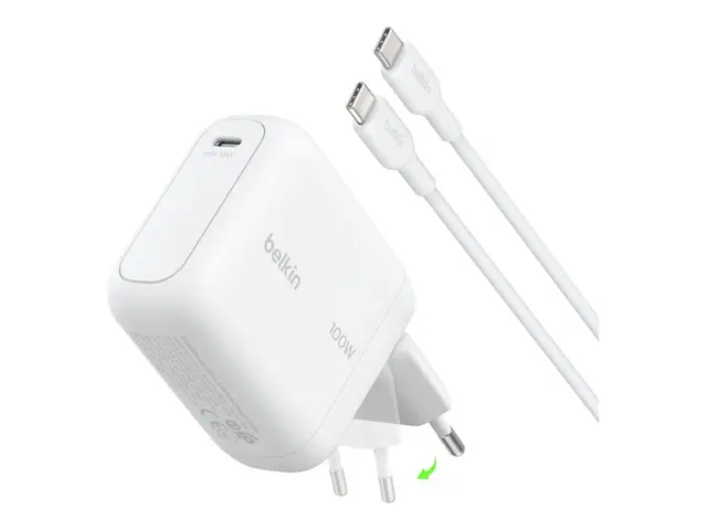 Belkin BoostCharge - Strømadapter - GaN - 100 watt - PD 3.2, QC 5....