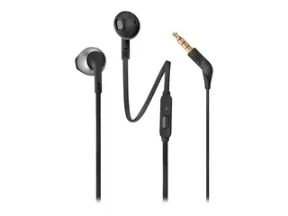 JBL T205 - &#216;repropper med mikrofon i &#248;ret - kablet - 3,5 mm jakk - svart