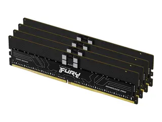 Kingston FURY Renegade Pro - DDR5 - sett 128 GB: 4 x 32 GB - DIMM 288-pin - 6400 MHz / PC5-51200 - CL32 - 1.4 V - registrert - ECC - svart