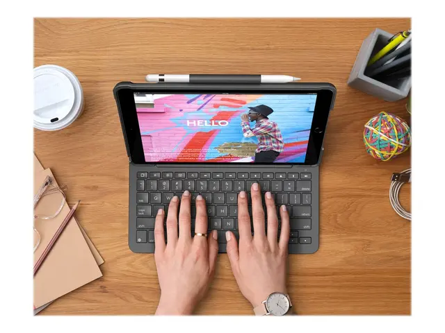 Logitech Slim Folio - Tastatur og folioveske trådløs Bluetooth Pan...
