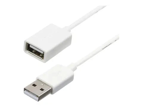 StarTech 1m White USB 2.0 Extension Cable Cord A to A - USB Male to Female Cable - 1x USB A (M), 1x USB A (F) - White, 1 meter (USBEXTPAA1MW) - USB-forlengelseskabel - USB til USB - 1 m