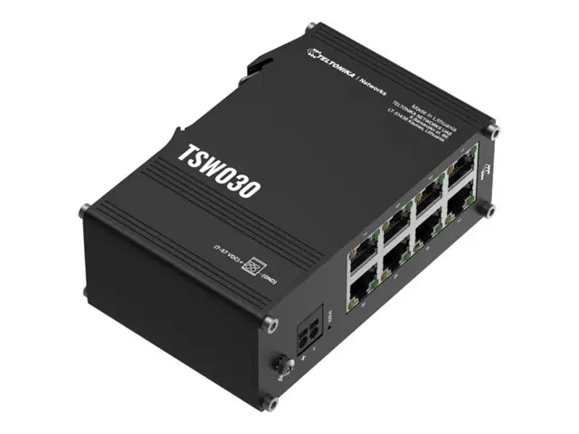 Teltonika TSW030 - Switch ikke-styrt 8 x 10/100 DIN-skinnemonterbar
