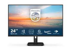 Philips 24E1N1100A - 1000 Series - LED-skjerm 24" (23.8" synlig) - 1920 x 1080 Full HD (1080p) @ 100 Hz - IPS - 250 cd/m² - 1300:1 - 1 ms - HDMI, VGA - høyttalere - svart