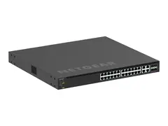 NETGEAR M4350-24M4X4V - Switch - L3 - Styrt 24 x 100/1000/2.5G (PoE++) + 4 x 100/1000/2.5G/5G/10G (PoE++) + 4 x 25 Gigabit SFP28 - front til bakside-luftflyt - stasjonær, rackmonterbar - PoE++ (522 W)