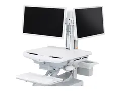 Ergotron StyleView - Monteringskomponent (løftemotor, hengselbue, 2 VESA-adaptere, kabelstyringsmaskinvare) side-til-side - for 2 LCD-skjermer - sett med to skjermer - hvit - skjermstørrelse: inntil 24" - vognmonterbar