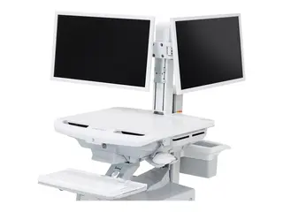 Ergotron StyleView - Monteringskomponent (løftemotor, hengselbue, 2 VESA-adaptere, kabelstyringsmaskinvare) side-til-side - for 2 LCD-skjermer - sett med to skjermer - hvit - skjermstørrelse: inntil 24" - vognmonterbar