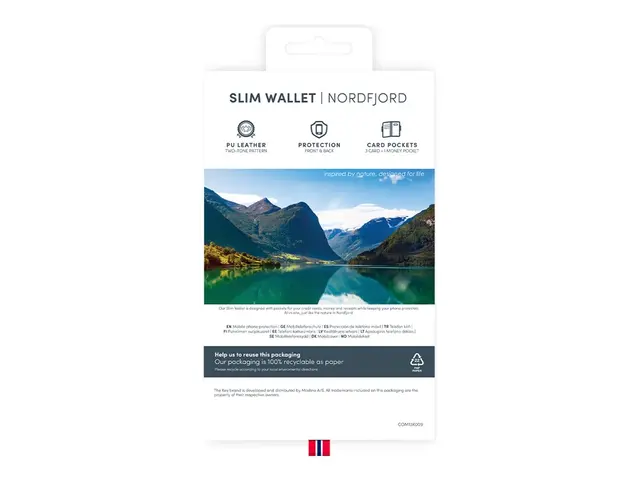 KEY Nordfjord Slim Wallet - Lommebok for mobiltelefon kunstlær sva...