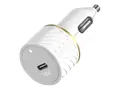 OtterBox - Bilstr&#248;madapter - 18 watt 3 A - PD 3.0 (24 pin USB-C) - p&#229; kabel: Lightning - skyst&#248;vhvit