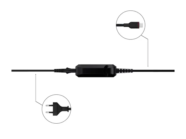 Unisynk - USB-C-strømadapter bærbarlader AC 90-264 V 65 watt svart