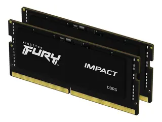 Kingston FURY Impact - DDR5 - sett 32 GB: 2 x 16 GB - SO DIMM 262-pin - 6400 MT/s / PC5-51200 - CL38 - 1.35 V - on-die ECC