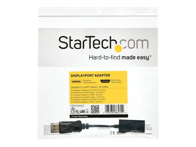 StarTech.com DisplayPort to HDMI Adapter - DP to HDMI - 4K 60Hz (D...