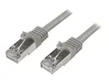 Startech 3m CAT6 Ethernet Cable, 10 Gigabit Shielded Snagless RJ45 100W PoE Patch Cord, CAT 6 10GbE SFTP Network Cable w/Strain Relief, Grey, Wiring is UL Certified/TIA Category 6 - 26AWG (N6SPAT3MGR) - koblingskabel - 3 m - grå