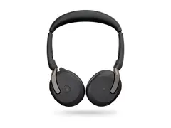 Jabra Evolve2 65 Flex MS Stereo - Hodesett on-ear - Bluetooth - tr&#229;dl&#248;s - aktiv st&#248;ydemping - USB-C - svart - med tr&#229;dl&#248;s ladepute - Certified for Microsoft Teams