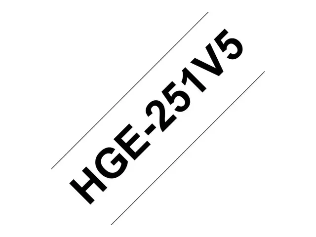 Brother HGE-251V5 - Svart på hvitt Rull (2,4 cm x 8 m) 5 kassett(e...