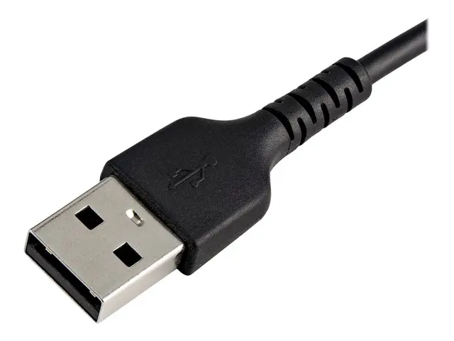 StarTech.com 12 in(30cm) Durable Black USB-A to Lightning Cable, H...