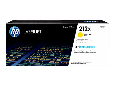 HP 212X - H&#248;y ytelse - gul - original LaserJet - tonerpatron (W2122X) - for Color LaserJet Enterprise M555, MFP M578; LaserJet Enterprise Flow MFP M578