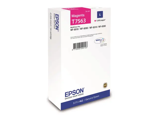 Epson T7563 - 14 ml L-størrelse magenta original blekkpatron for W...