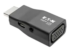 Eaton Tripp Lite Series Compact HDMI to VGA Adapter with Audio (M/F), 1920 x 1200 (1080p) @ 60 Hz Videokonverter - HDMI - VGA - svart
