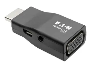 Eaton Tripp Lite Series Compact HDMI to VGA Adapter with Audio (M/F), 1920 x 1200 (1080p) @ 60 Hz Videokonverter - HDMI - VGA - svart