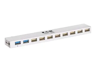 Eaton Tripp Lite series 10-Port USB 3.0 / USB 2.0 Combo Hub USB Charging, 2 USB 3.0 &amp; 8 USB 2.0 Ports - Hub - 2 x SuperSpeed USB 3.0 + 8 x USB 2.0 - stasjon&#230;r