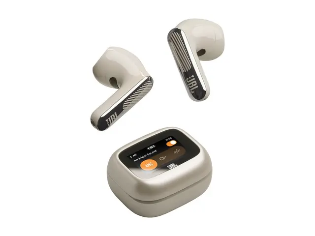 JBL LIVE Flex 4 - True wireless-hodetelefoner med mikrofon i øret - Bluetooth - aktiv støydemping - champagne 