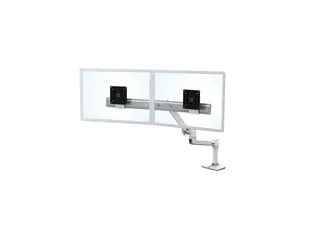 Ergotron LX - Monteringssett (dobbel direktearm, undermonterings c-klemme) for 2 LCD-skjermer - hvit - skjermstørrelse: inntil 25" - skrivebord